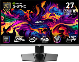 4k 240hz 27 - MSI MPG 272URX QD-OLED 26.5 colio Juodas (Black) - 2 nuotrauka