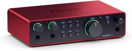 audio interface - Focusrite Scarlett 2i2 4th Gen, raudona (Red) - 1 nuotrauka