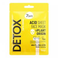 Lakštinė veido kaukė 7 Days Detox, 25 g