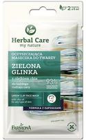 Valomoji veido kaukė su žaliuoju moliu Farmona Herbal Care 2 x 5 ml