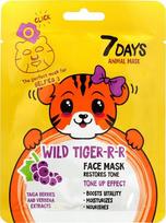 Tonizuojanti veido kaukė 7 Days Animal Wild Tiger-r-r, 28 g