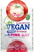Suteikianti spindesio lakštinė veido kaukė penktadieniui 7 Days GoVegan, 25 g
