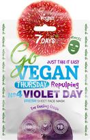 Gaivinamoji lakštinė veido kaukė ketvirtadieniui 7 Days GoVegan, 25 g