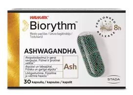 asvaganda camelia - BIORYTHM ASHWAGANDHA, 30 kapsulių - 2 nuotrauka
