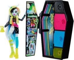 monster high skulltimates - Mattel Monster High Skulltimates Neon Frenkie Stein HNF79, 32.5 cm - 1 nuotrauka