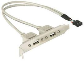 Delock Adapter Bracket USB 10pin to USB x2 Grey 0.30m