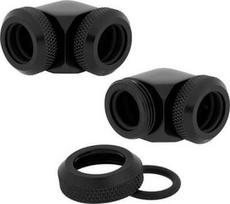 Corsair Hydro X Series XF Hardline 90° 12mm OD Fitting Twin Pack Black