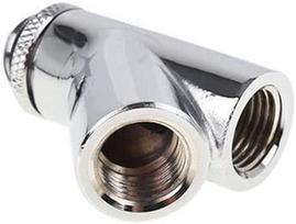 Alphacool Eiszapfen Y-connector 45° Rotatable Outer to 2x G1/4 Inner Thread Chrome