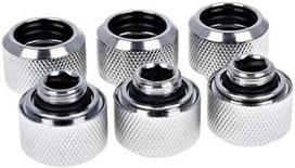 Alphacool Eiszapfen HardTube Compression Fitting 16mm To G1/4 Chrome Pack Of 6