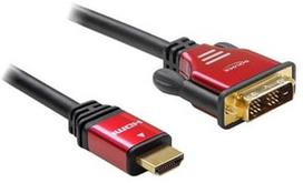 hdmi to dvi d - Delock Cable HDMI to DVI-D Red/Black - 1 nuotrauka