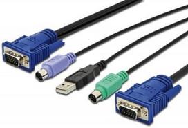 ps2 laidas - Digitus KVM Cable PS/2 for KVM consoles Black - 1 nuotrauka