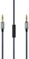 Hoco UPA04 Premium Aux Jack 3.5mm To 3.5mm Textile Cable With Mic 1m Grey