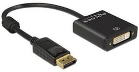 displayport 2.1 kabelis - Delock Adapter Displayport 1.2 to DVI Black - 1 nuotrauka