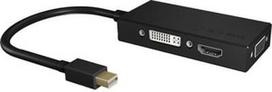 IcyBox Adapter Mini DisplayPort To HDMI/DVI-D/VGA 3-in-1 IB-AC1032