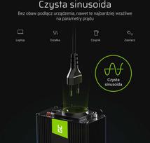 inverteris 12v 500w - Green Cell INV22 1500W Automatinis Inverteris / Keitiklis 12V - 230V Juodas (Black) - 2 nuotrauka