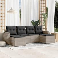 Lauko baldų komplektas VLX 6 Piece Sofa Set 3064895, pilkas, 6 vietų