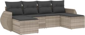 lauko baldu komplektas 6 vietu - Lauko baldų komplektas VLX 6 Piece Sofa Set 3064895, pilkas, 6 vietų - 2 nuotrauka