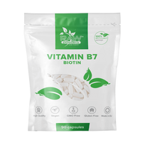 raw vitaminai - RAW POWDERS Biotinas (Vitaminas B7), 10 mg, 90 kapsulių - 2 nuotrauka