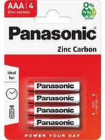 anglies cinko baterija - Panasonic Zinc Carbon AAA 4pcs - 1 nuotrauka