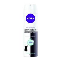 nivea dezodorantas - Nivea Invisible For Black & White Fresh Anti-Perspirant 48h Deo Spray 150ml - 1 nuotrauka