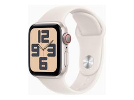 apple watch 3 se - Apple Watch SE 2023 GPS + Cellular 40mm Sport Band S/M, starlight (MRFX3ET/A) - 1 nuotrauka