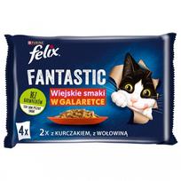 felix kaciu slapias - Šlapias kačių maistas Felix Fantastic, jautiena/vištiena, 0.360 kg, 4 vnt. - 1 nuotrauka