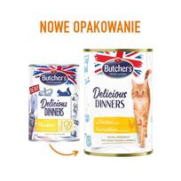 butcher's delicious dinners - Šlapias kačių maistas Butchers Delicious Dinners With Chicken, vištiena, 0.4 kg - 2 nuotrauka
