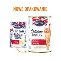 butcher's delicious dinners - Šlapias kačių maistas Butchers Delicious Dinners With Beef, jautiena, 0.4 kg - 2 nuotrauka