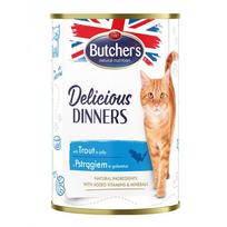 butcher's delicious dinners - Šlapias kačių maistas Butchers Delicious Dinners With Trout, upėtakis, 0.4 kg - 1 nuotrauka