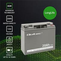 20ah akumuliatorius -  Qoltec AGM 300A, 20 Ah - 2 nuotrauka