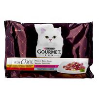 purina gourmet - Šlapias kačių maistas Purina A La Carte Adult, jautiena/žuvis/vištiena, 0.085 kg, 4 vnt. - 2 nuotrauka
