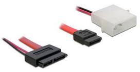 Delock Cable Slim SATA 7+6 pin / SATA / 2 pin  0.3m