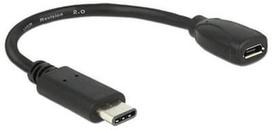 Delock Adapter USB to USB-micro Black 0.15m