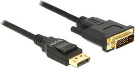dvi d laidas - Delock Cable DisplayPort 1.2 Male to DVI 24+1 Male Passive 3m Black - 1 nuotrauka