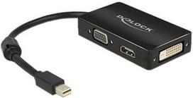 adapteris hdmi to displayport - Delock Mini DisplayPort 1.1 Male to VGA / HDMI / DVI female - 1 nuotrauka