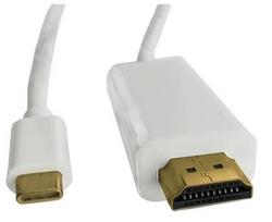 Qoltec Cable USB 3.1 C Male / HDMI Male 2m White