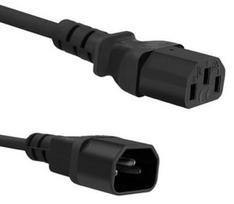 kabelis 3x1 0 - Qoltec Cable for UPS C13 / C14 Black 3m - 1 nuotrauka