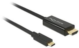 usb c laidas 4k - Delock Cable USB / HDMI 1m Black - 1 nuotrauka