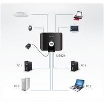 ats jungikl - Aten US424-AT 4-Port USB Peripheral Sharing Device - 2 nuotrauka