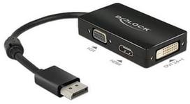 Delock Adapter Displayport 1.1 to VGA/HDMI/DVI Black