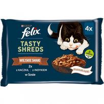 felix kaciu slapias - Šlapias kačių maistas Purina Tasty Shreds, kalakutiena/antiena, 0.080 kg, 4 vnt. - 2 nuotrauka