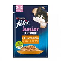 felix kaciu slapias - Šlapias kačių maistas Purina Felix Fantastic Junior, vištiena, 0.085 kg - 1 nuotrauka
