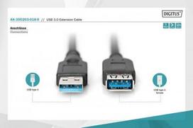 usb b male usb 3.0 - Assmann Cable USB / USB Black 1.8m - 3 nuotrauka