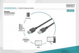 usb b male usb 3.0 - Assmann Cable USB / USB Black 1.8m - 4 nuotrauka