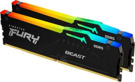 ddr5 2 16gb ram 5600mhz - Kingston Fury Beast RGB 32GB DDR5, 5600 MHz, CL36, Non ECC DIMM - 4 nuotrauka
