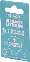 cr2430 - DELTACO Ultimate Lithium, 3V, CR2430, 1 vnt. /  ULT-CR2430-1P - 4 nuotrauka