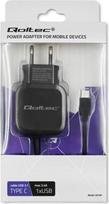 adapteris telefonui - Qoltec Adapter USB x2/USB-C/Euro Plug Black - 2 nuotrauka