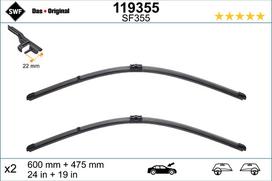stiklas 2 mm - Valytuvai SWF Visioflex 600/475mm - 1 nuotrauka