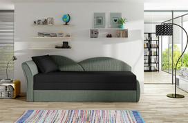 80 lova - Sofa - lova NORE Aga, pilka/juoda - 1 nuotrauka