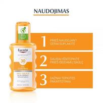 spf 30 nuo saules - EUCERIN skaidrus purškalas nuo saulės, SPF 30, 200 ml - 2 nuotrauka